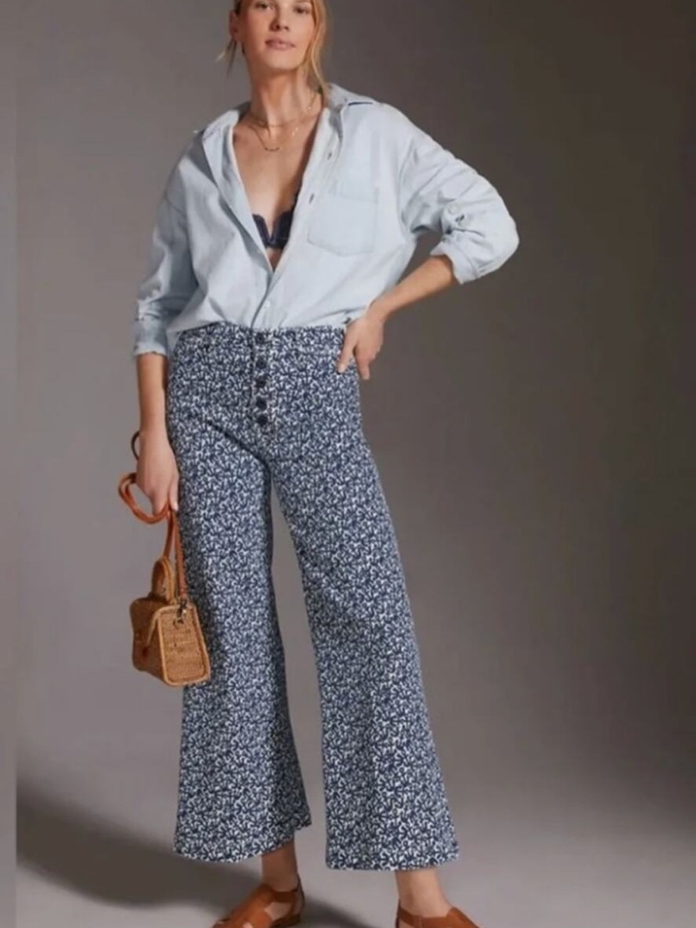 Mother “the pixie sailor ankle; found at sea” anchor print cropped jeans size 26
